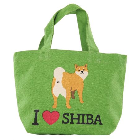 Petit Sac tote bag 100% coton, I Love Shiba