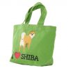 Bolso tote pequeño 100% algodón, I Love Shiba