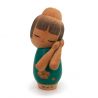 Muñeca japonesa de madera, KOKESHI VINTAGE, Niña dormida 12cm