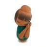 Muñeca japonesa de madera, KOKESHI VINTAGE, Niña dormida 12cm