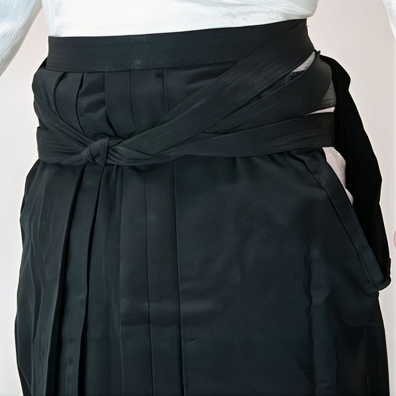 pantalon large plissé, Hakama, Tetron Aikido, noir