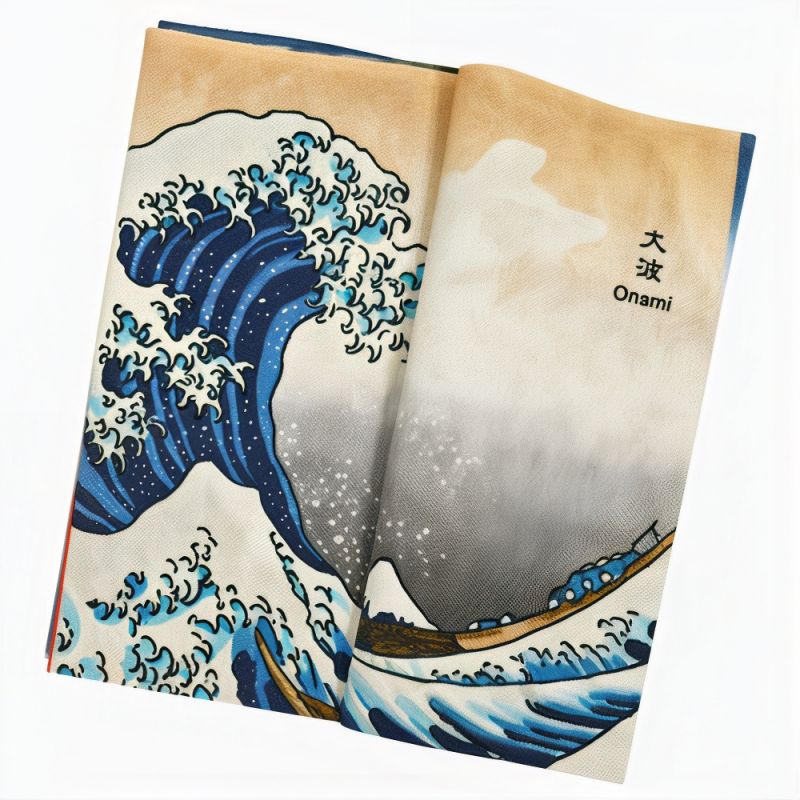 Asciugamano in cotone, TENUGUI, Hokusai e Hiroshige