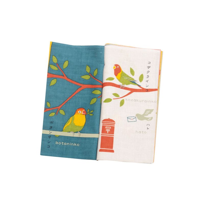 Cotton towel, TENUGUI, Little birds