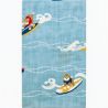 Serviette de toilette en coton, TENUGUI, Chiens Shiba qui surf