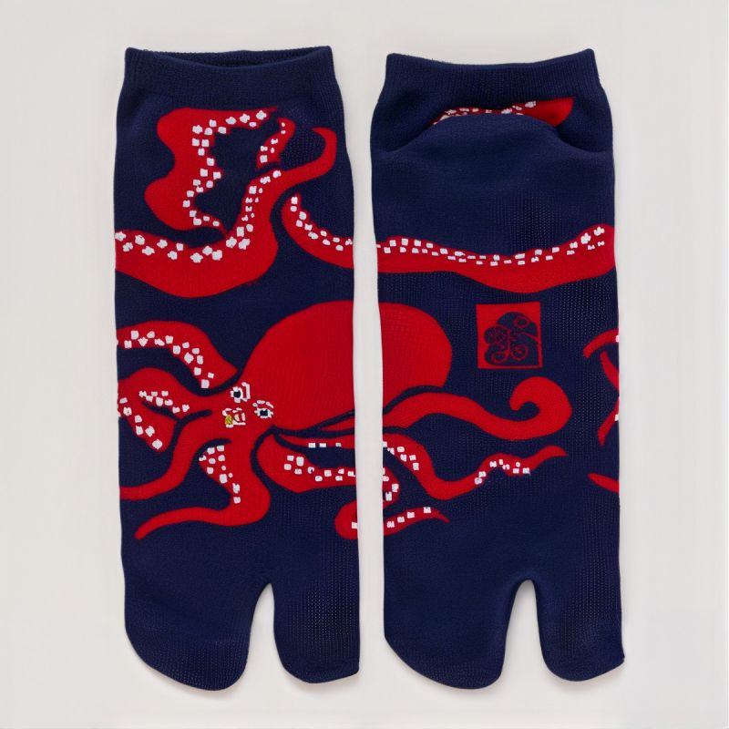 Japanische Tabi-Socken, Octopus, TAKO, blau, 25-28cm