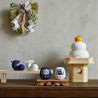 Japanese doll, DARUMA, dark blue, iwaza