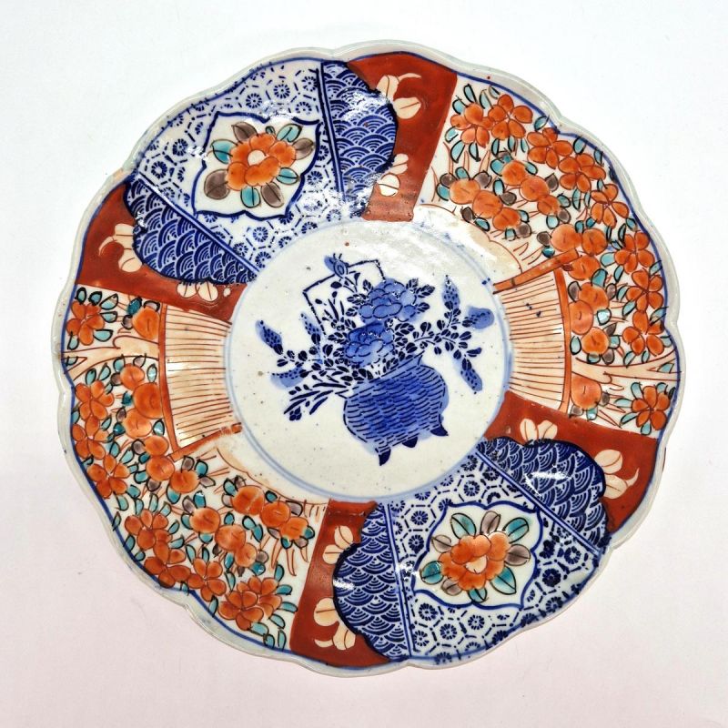 plato redondo japonés vintage, imari siglo XIX