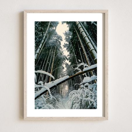 Japanese illustration "YUKI TAKE" snow in the bamboo forest, by ダヴィッド