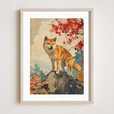 illustration japonaise "SHIBA 2", shiba inu japonais, by ダヴィッド