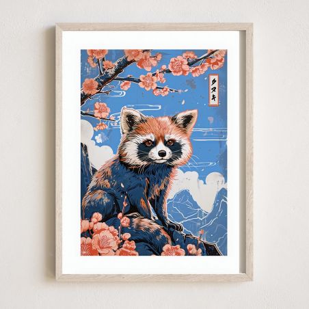 Illustrazione giapponese "Bake Danuki", Tanuki giapponese, di ダヴィッド