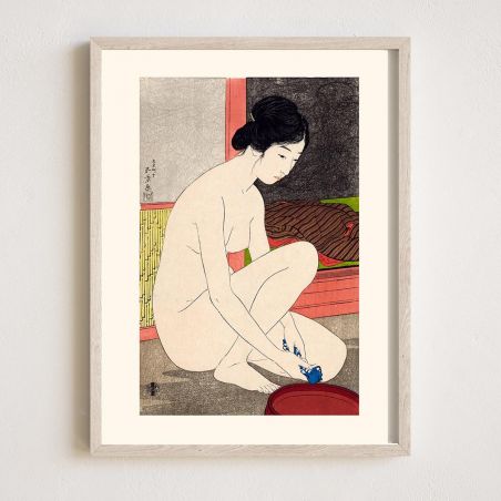 Japanese print, Goyō Hashiguchi, Woman getting out of the bath