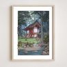 Japanese print, A forest sanctuary, Shinrin no miya, YOSHIDA HIROSHI