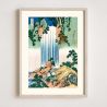 Reproduction d'estampe japonaise, Hokusai Cascade de Yoro dans la province de Mino