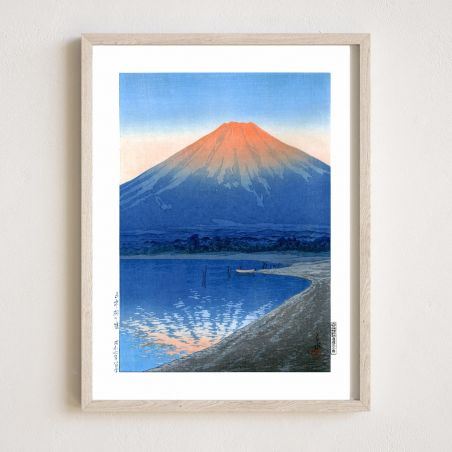 Riproduzione in stampa di Kawase Hasui, Daylight over Lake Yamanaka, Yamanakako no akatsuki