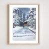 Kawase Hasui Print Reproduktion, Konjikido im Schnee, Hiraizumi, Hiraizumi Konjikido Konjiki