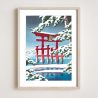 Reproducción de impresión de Kawase Hasui, Miyajima en la nieve, Yuki no Miyajima