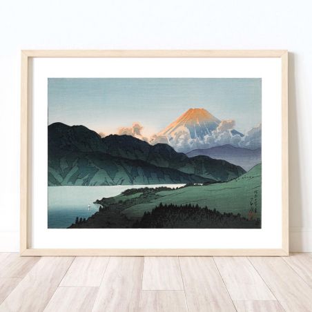 print reproduction of Kawase Hasui, Mount Fuji in the evening from Lake Ashino, Ashinoko no yufuji