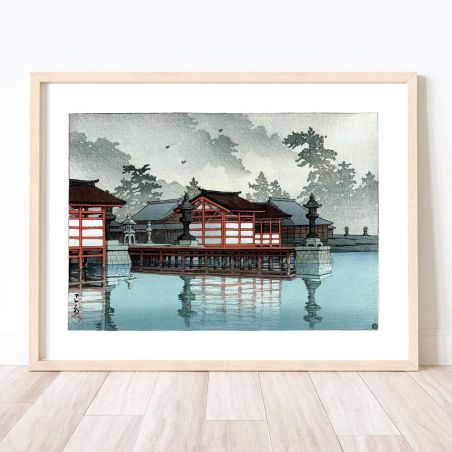 Kawase Hasui Druckreproduktion, Miyajima im Nebel, Kirino Miyajima