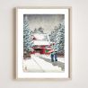 Riproduzione di stampe Kawase Hasui, Neve al Santuario, Santuario Hie, Shato no yuki, Hie Jinja