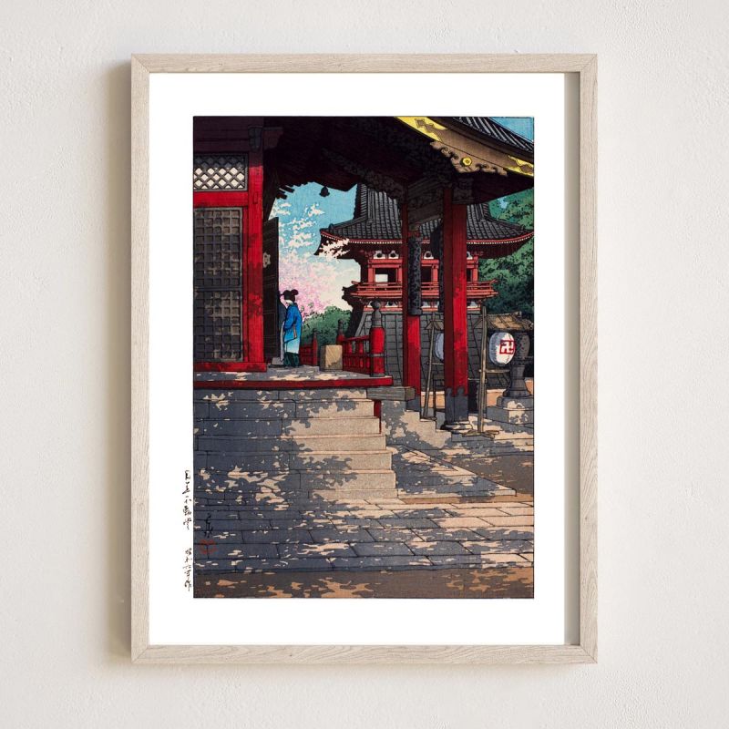 Kawase Hasui Print Reproduktion, Der Fudoson-Tempel von Meguro, Meguro Fudoson