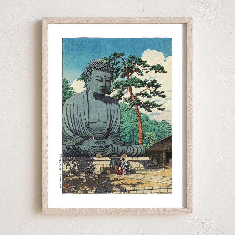 Print reproduction of Kawase Hasui, The Great Bouda daibustsu of Kamakura