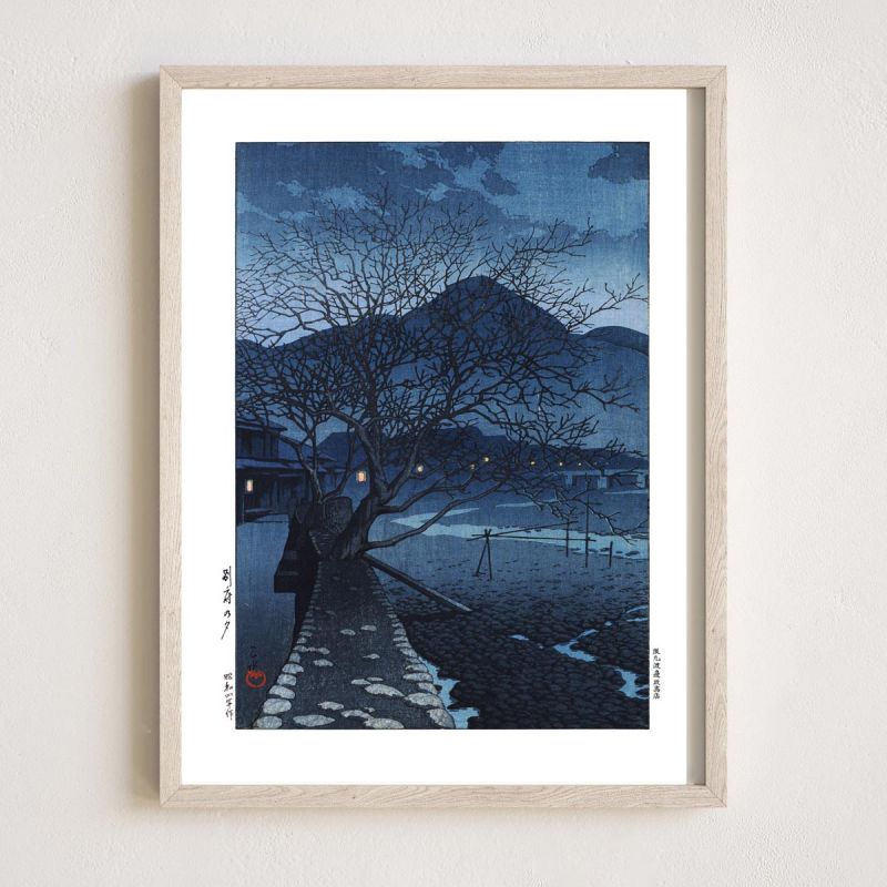 Druck Reproduktion von Kawase Hasui, Abend in Beppu