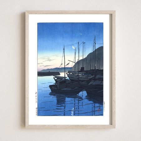 print reproduction of Kawase Hasui, Dawn in Beppu, Beppu no asa