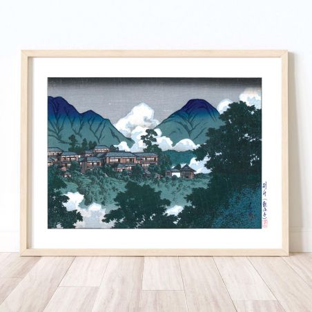 print reproduction of Kawase Hasui, Kankai-ji Temple in Beppu, Beppu Kankai-ji