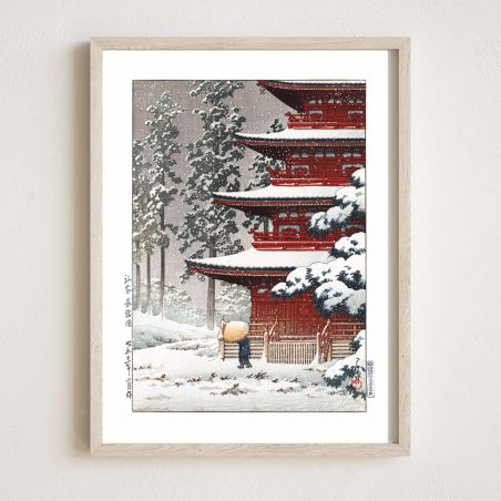 Druck Reproduktion von Kawase Hasui, Saishoin-Tempel, Hirosaki, Hirosaki Saishoin