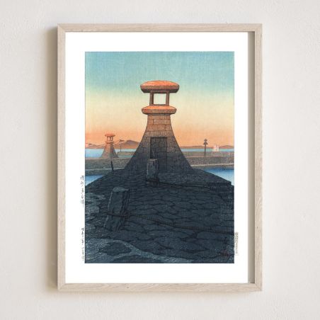 Druck Reproduktion von Kawase Hasui, Tadotsu, Provinz Sanuki, Sanshu Tadotsu