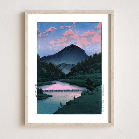 Druck Reproduktion von Kawase Hasui, Berg Kamaga, Hida, Hida Kamagatake