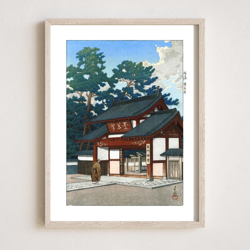 riproduzione a stampa di Kawase Hasui, Tempio Zuisenji a Narumi, Narumi Zuisenji