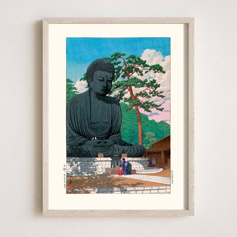 Reproduction d'estampe japonaise, Kawase Hasui Grand Bouddha à Kamakura - 1930