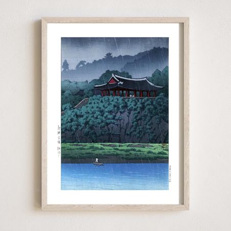 Druck Reproduktion von Kawase Hasui, Chunum-Tempel, Chiri-Berg