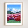 print reproduction by Kawase Hasui, View of Mount Fuji from an Azalea Garden