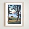 Reproduction of print by Kawase Hasui, Twilight at Tagonoura,