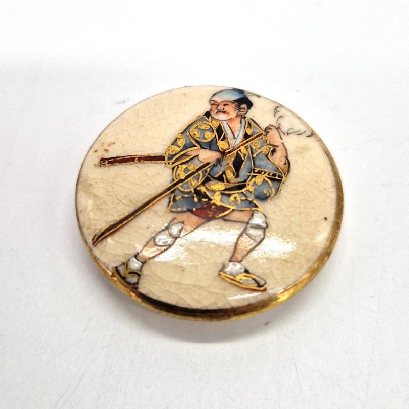 Vintage Satsuma button, late 19th century early 20th century - ronin