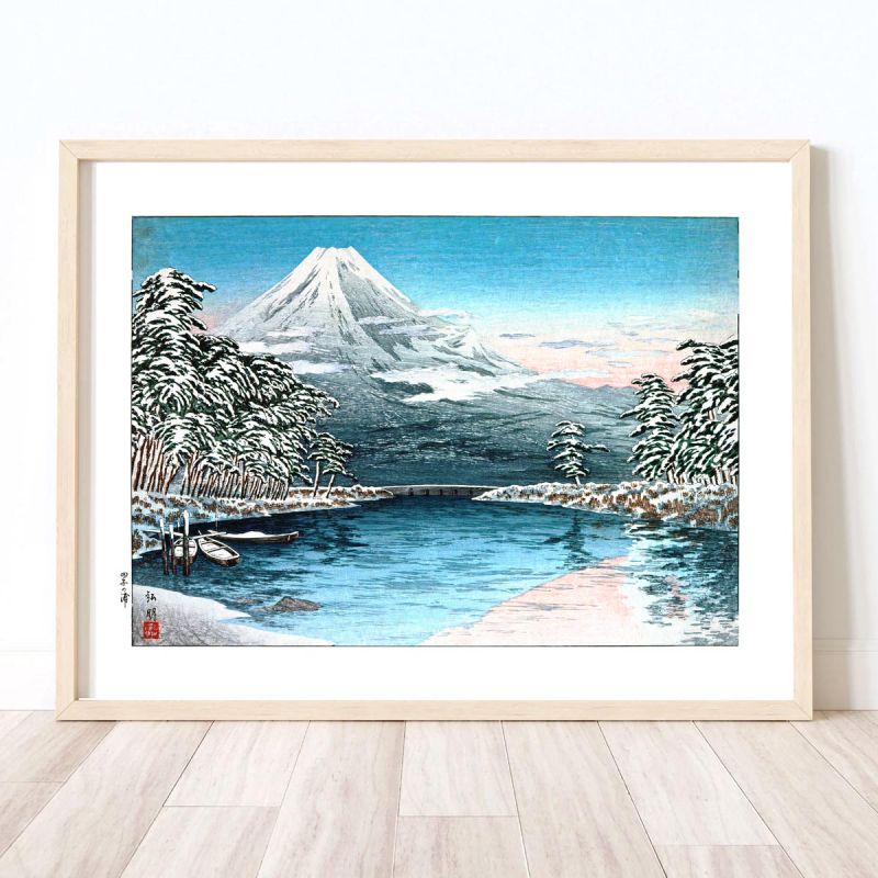 Reproduction d'estampe japonaise, Mont Fuji de Tagonoura par Hiroaki Takahashi