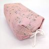 Coussin Makura déhoussable rose motif HANA - 32cm