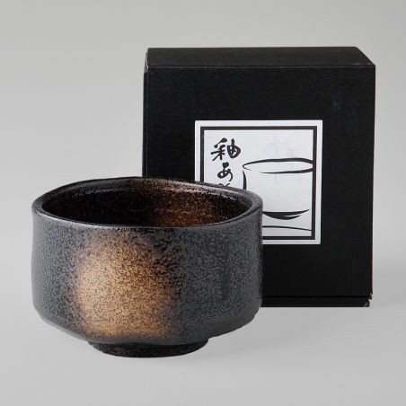 Black ceramic bowl for tea ceremony - EREGANTONA KURO