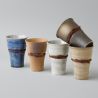 set of 5 Japanese ceramic mazagrans cups 5 colors IZAKAYA