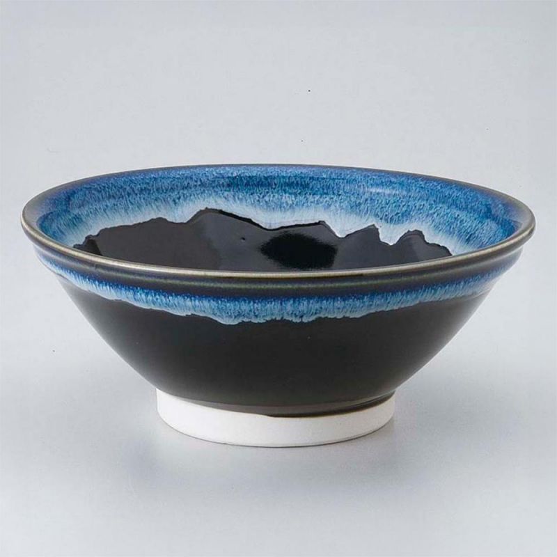 Ciotola per ramen in ceramica giapponese, blu - NAGASHI