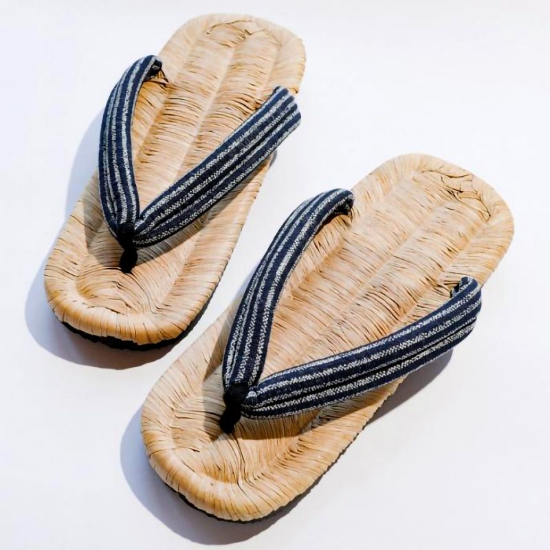 pair of Japanese zori sandals, NAGOMI, black lines