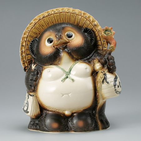 Tanuki in ceramica giapponese tradizionale - FUKUTANUKI