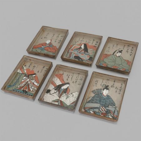 Set of 6 prestigious Japanese rectangular sushi plates - ISHIN, made in Japan