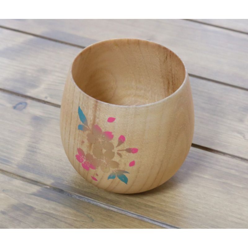 Japanese wooden bowl, cherry blossoms - SAKURA NO HANA 1