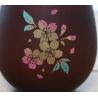 Japanese dark brown wooden bowl, cherry blossoms - SAKURA NO HANA 1