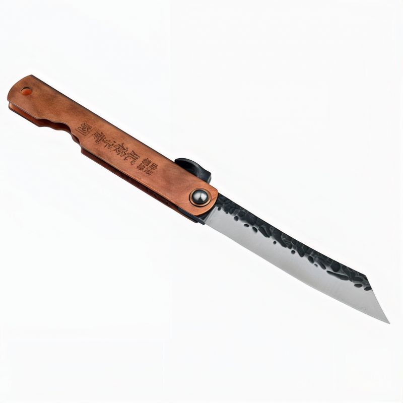 Japanese Folding Knife Higonokami Irogane - 74mm Blade 7Cr17MoV - Copper Handle