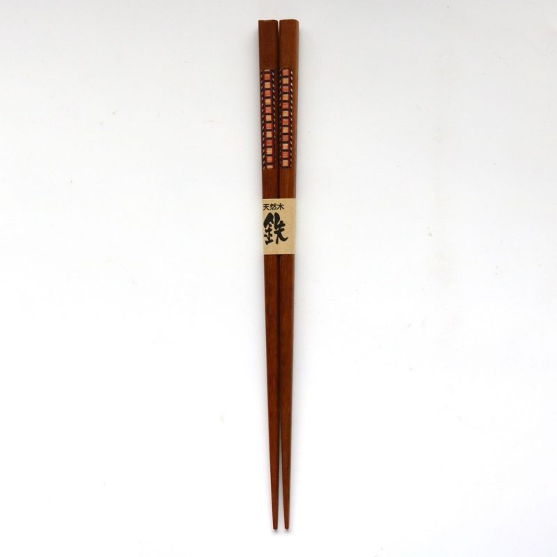 Pair of Japanese chopsticks in natural dark wood - YOSEGI