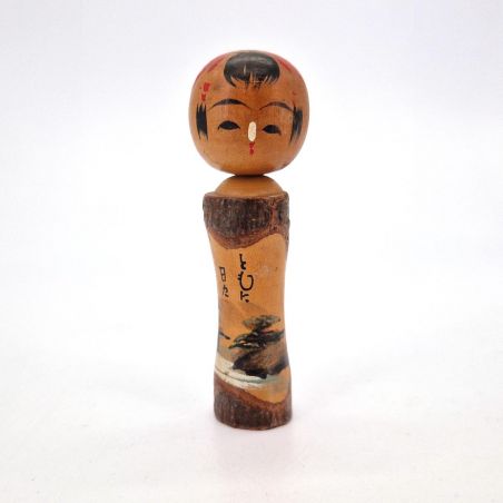 Piccola bambola giapponese in legno, KOKESHI VINTAGE